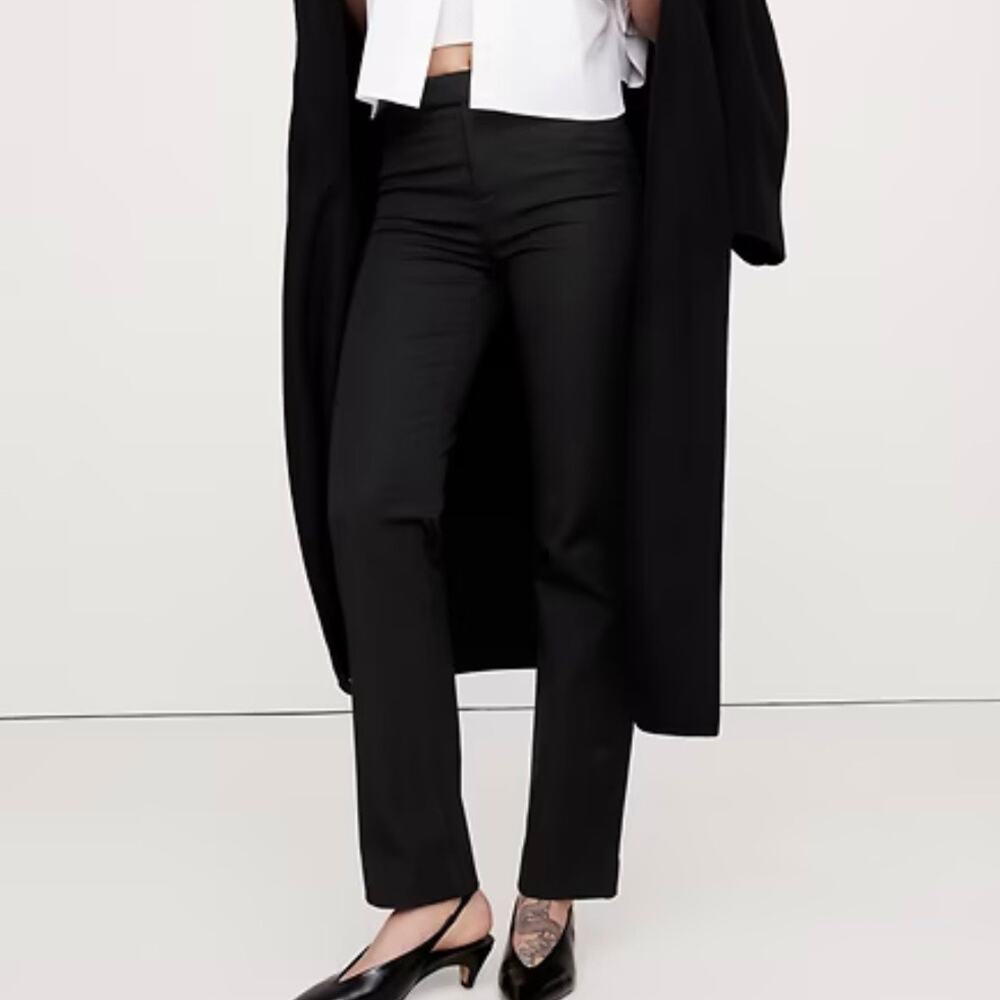Banana Republic LONG Straight Sloan Pant Black 12 754557